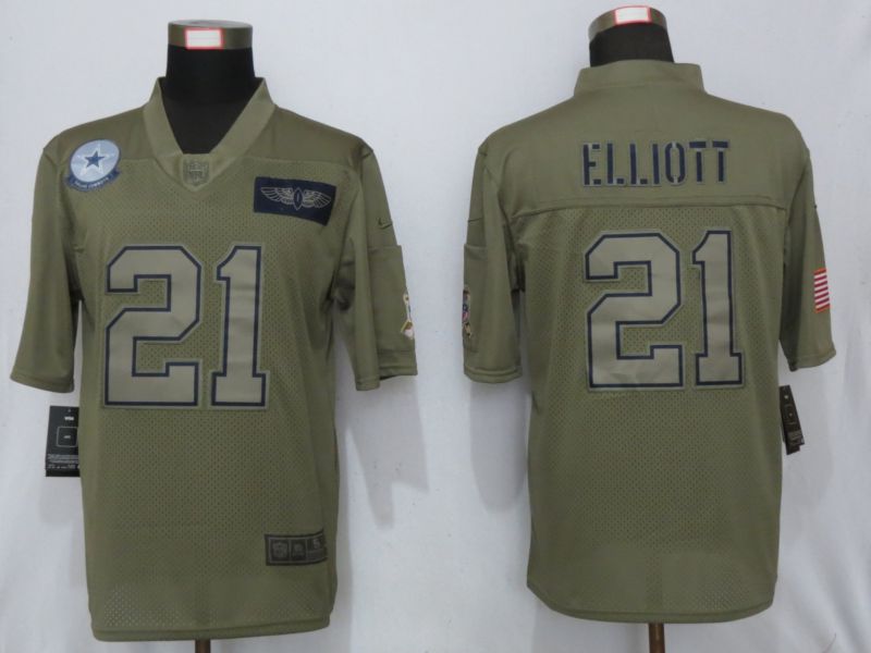 Men Dallas cowboys #21 Elliott Nike Camo 2019 Salute to Service Limited NFL Jerseys